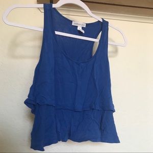 Blue tiered cropped tank